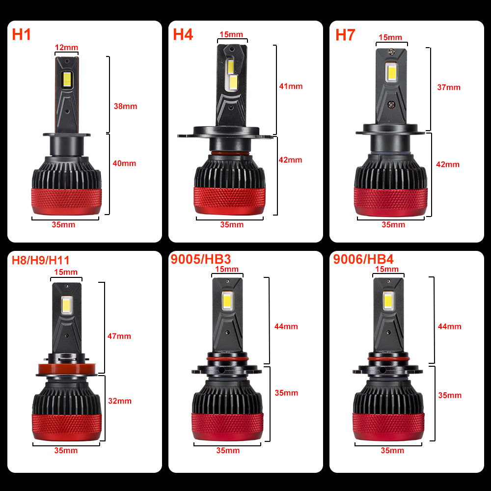 VOLTVISION LED Model V60 Headlight Bulbs, 120W 10,000LM per Pair, High-Power 3570 Chip, IP67 Waterproof, 2-Pack