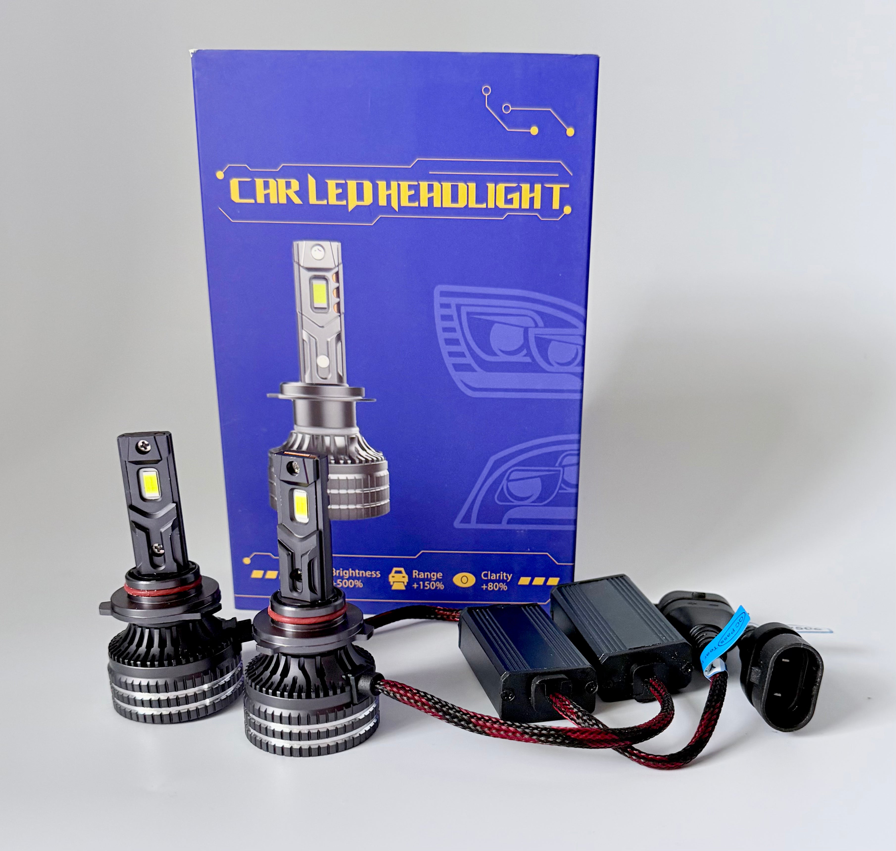 VOLTVISION LED Model M17 Headlight Bulbs, 130W 8,000LM per Pair, High-Power 3570 Chip, IP67 Waterproof, 2-Pack